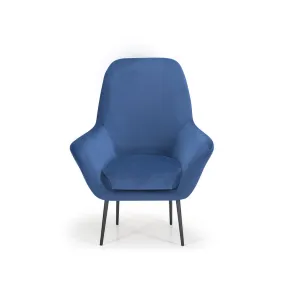 Braid Poltrona mary in velluto, blu