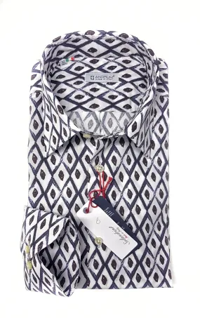 Camicia puro cotone fantasia stampata design cotone made in italy Shirt print Fantasy