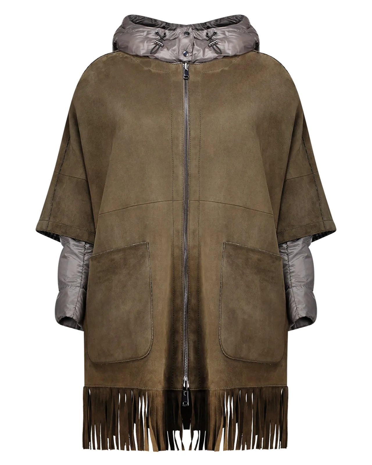 Cappotto imbottito Lince suede fango