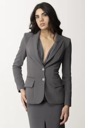 Giacca in leggero crepe stretch PIOMBO