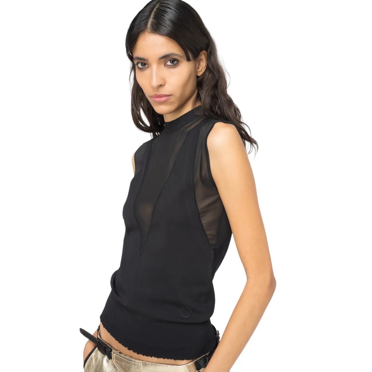 Pinko top smanicato Felce