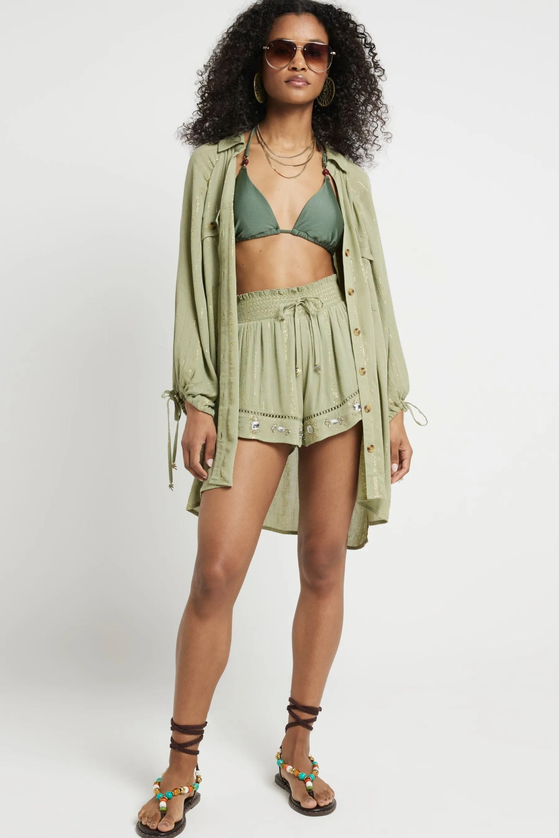 River Island Dettagli metallizzati - Shorts da mare