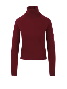 WOMAN CASHMERE COMPANY RED CASHMERE RAGLAN ROUND NECK SWEATER